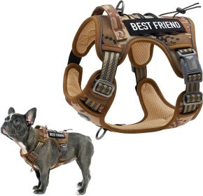 Tactical Dog Harness with Handle Medium for Pets; Desert Color Camo Dog Harness for Training and Working; Military Dog Tactical Vest; Adjustable Tacti