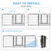 16 Panels Dog Playpen for outdoor,yard,camping,24"Height dog fence with 2 doors.